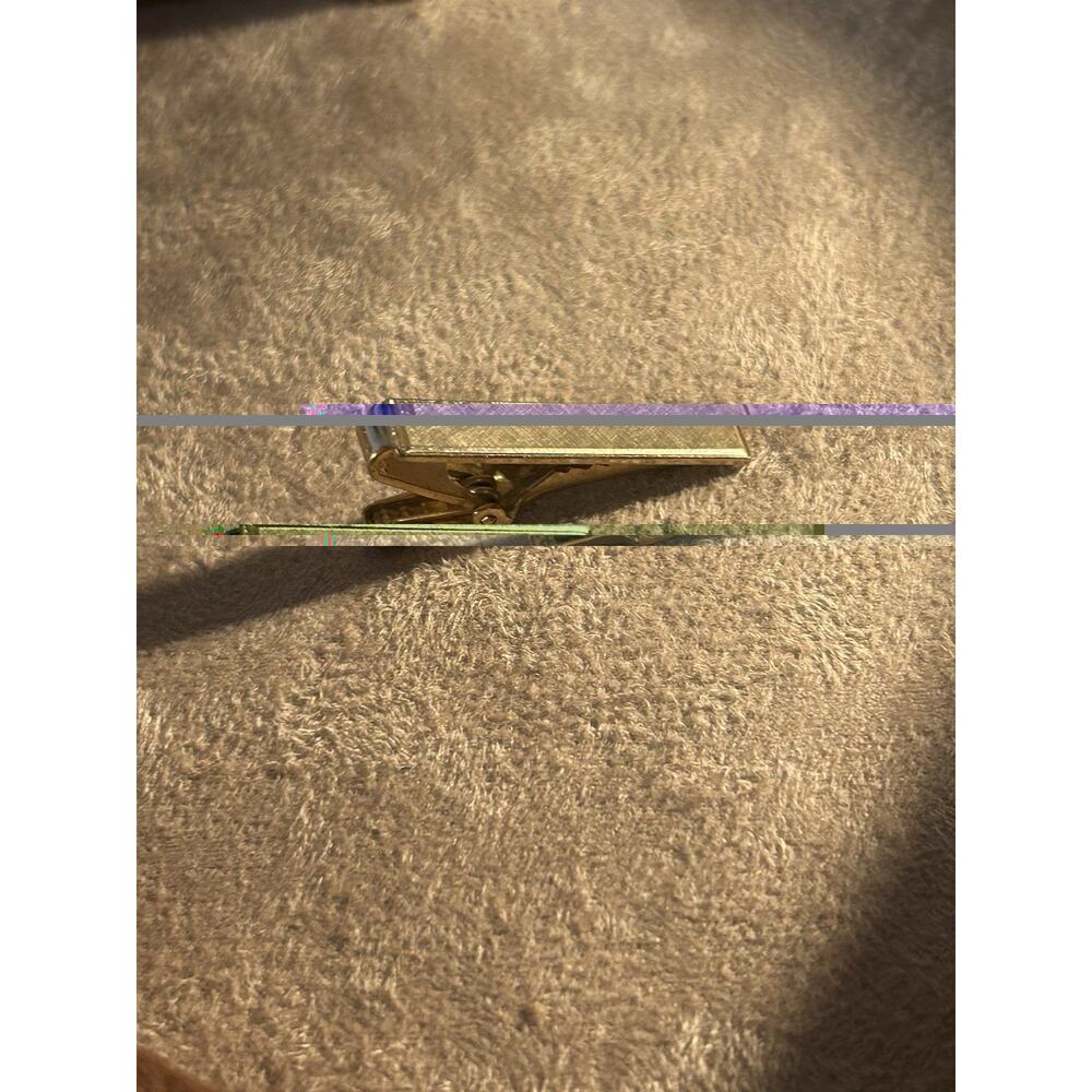 Vintage Anson Gold Tone Tie Clip Tie Bar PAT. PEND. Textured Mens Accessory
